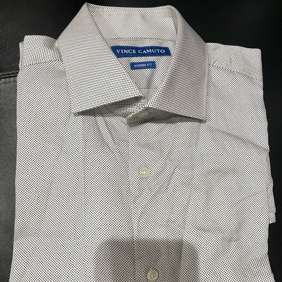 NWT Vince Camuto Dress Shirt Black dotted shirt Sz 15.5 - Picture 3 of 11